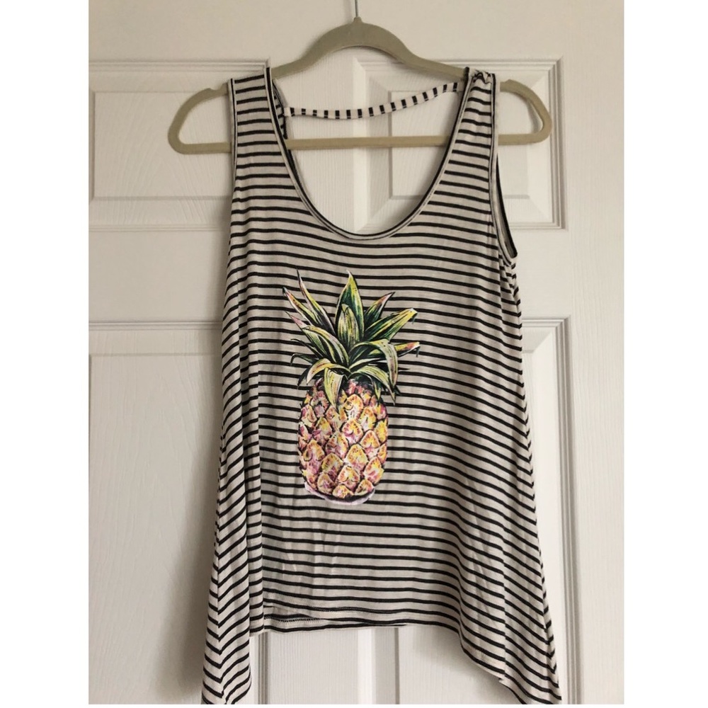 Jessica Simpson Pineapple Stripped Tank- Small NWT